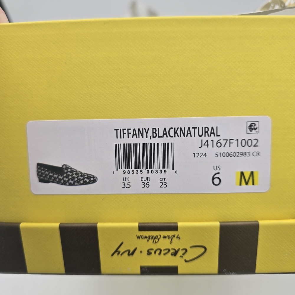 NIB Circus NY by Sam Edelman Tiffany Flat Loafers, Black/Natural Fabric, 6M - Picture 16 of 16